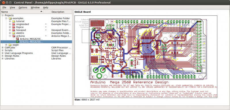 Exemple de projet réalisé avec EAGLE : l'Arduino MEGA2560